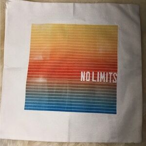 NWT cream textured throw pillow cover “no limits” on Santa Fe rainbow colors